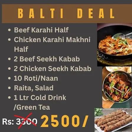 Zia Balti & BBQ menu