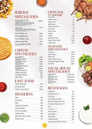 Bar B.Q. Tonight menu