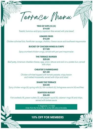 Terrace Bar B Que menu