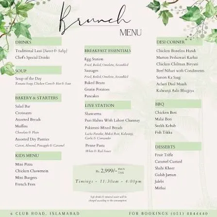 Best Western Premier Islamabad menu