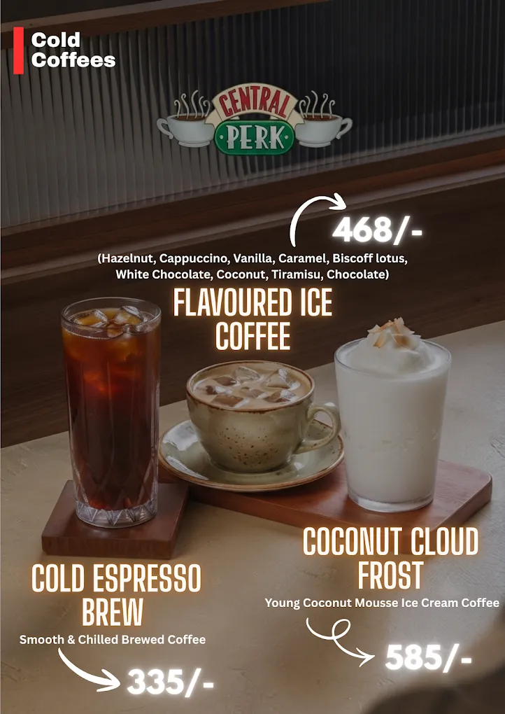 Central Perk Coffee House menu