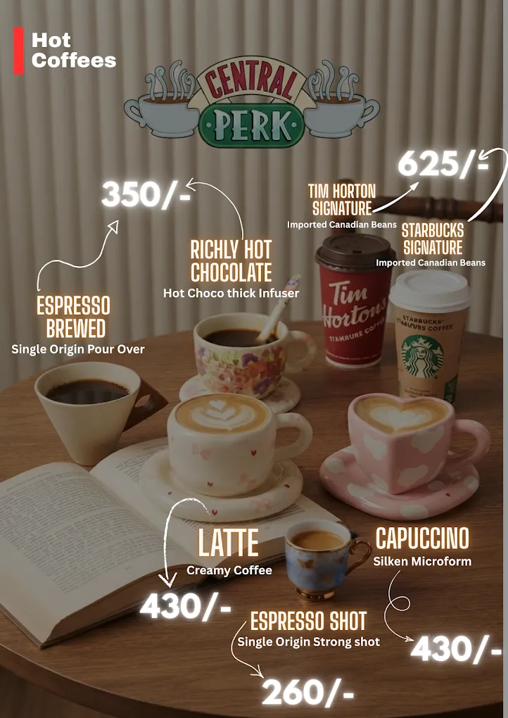 Central Perk Coffee House menu