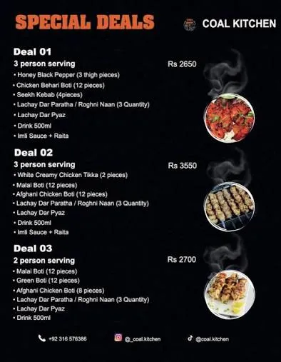 Coal Kitchen menu
