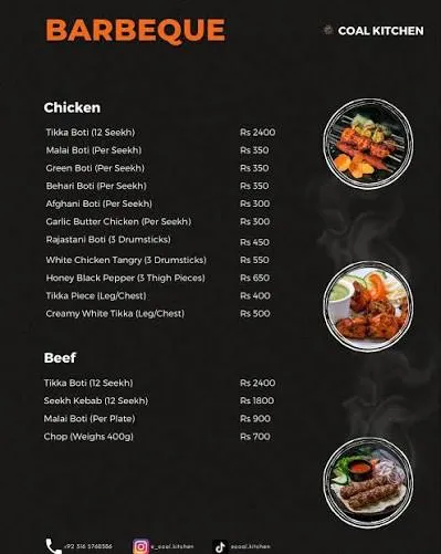 Coal Kitchen menu