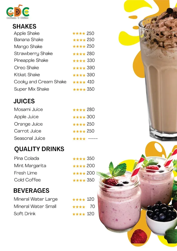 Coffeeto D Chillax menu