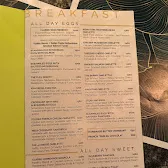 Xander's menu