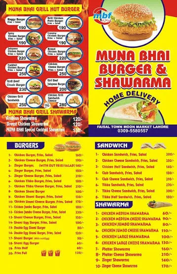 Munna bhai cafe fast food FSD menu