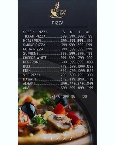 Friends Cafe menu