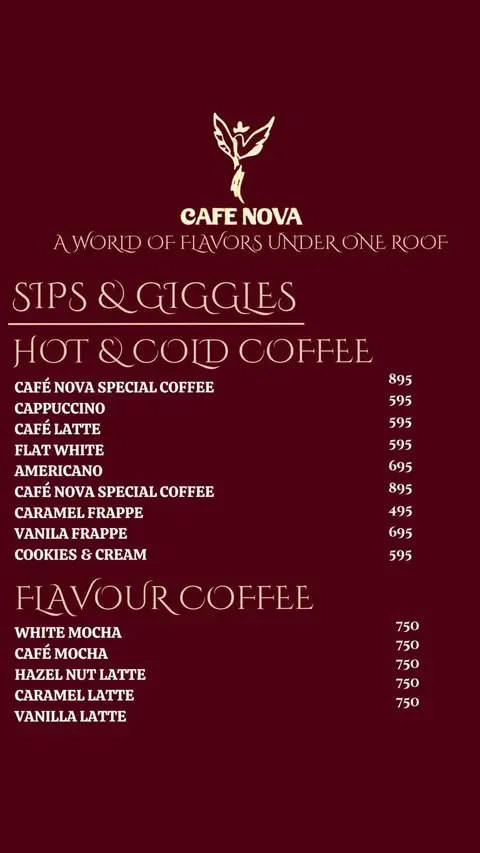Cafe Nova menu