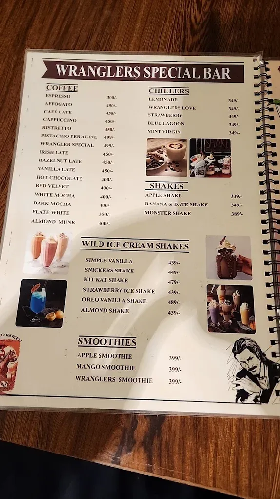 Wranglers Cafe menu