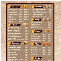 Flavour Cafe menu