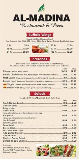 Madina Hotel menu