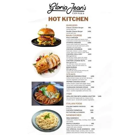 Gloria Jean's Coffee menu