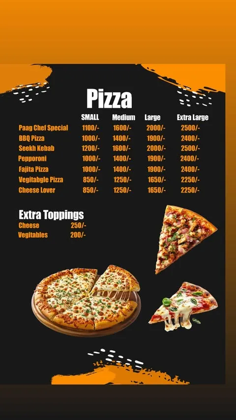 Cafe Paag menu