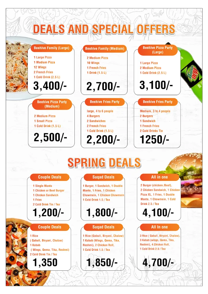 BeeHive Cafe & Restaurant menu