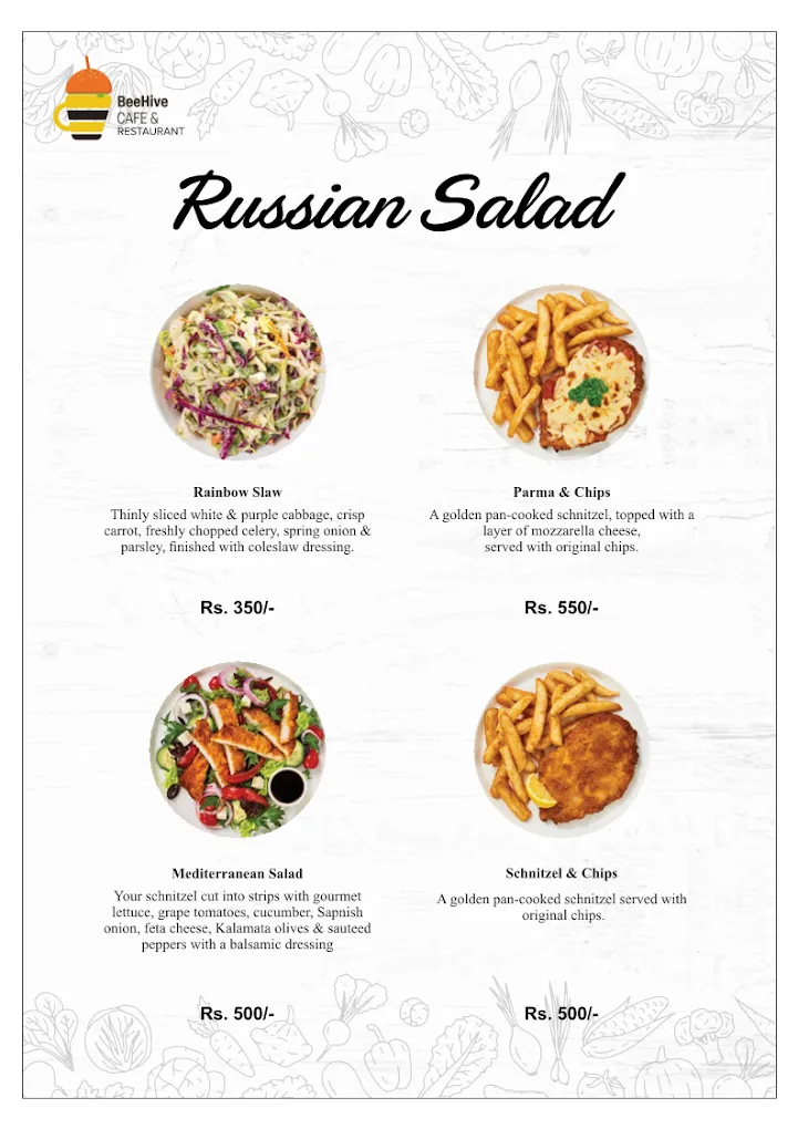 BeeHive Cafe & Restaurant menu