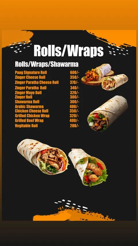 Cafe Paag menu