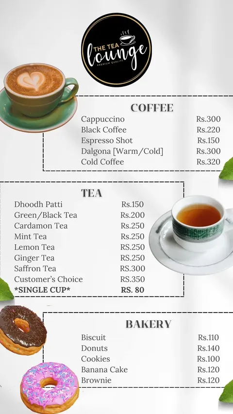 The Tea Lounge menu