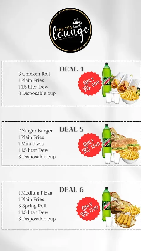 The Tea Lounge menu
