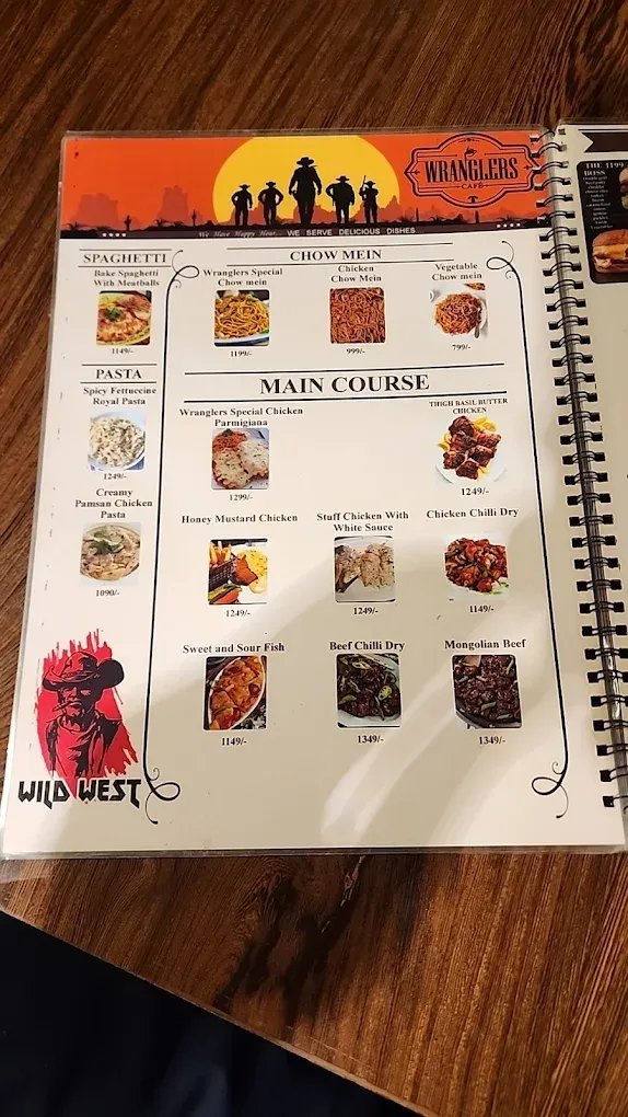 Wranglers Cafe menu