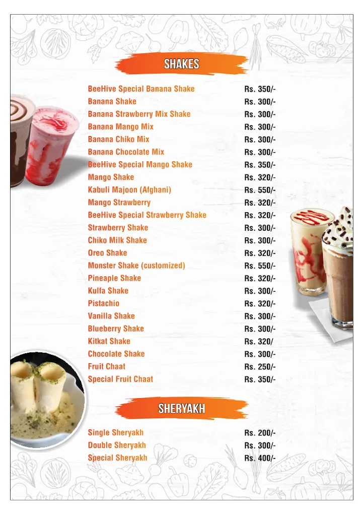 BeeHive Cafe & Restaurant menu