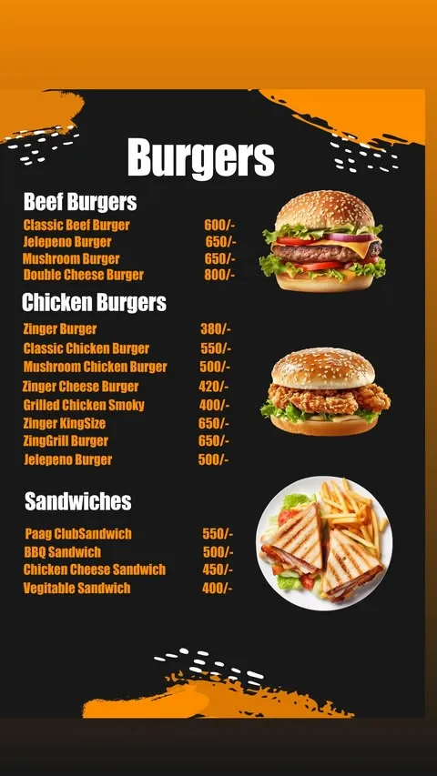 Cafe Paag menu
