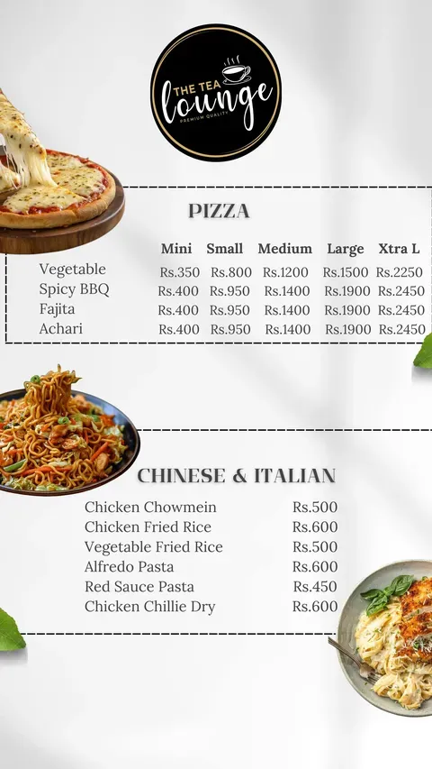 The Tea Lounge menu