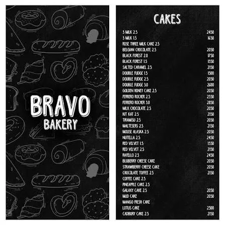 Bravo Bakery Cantt menu