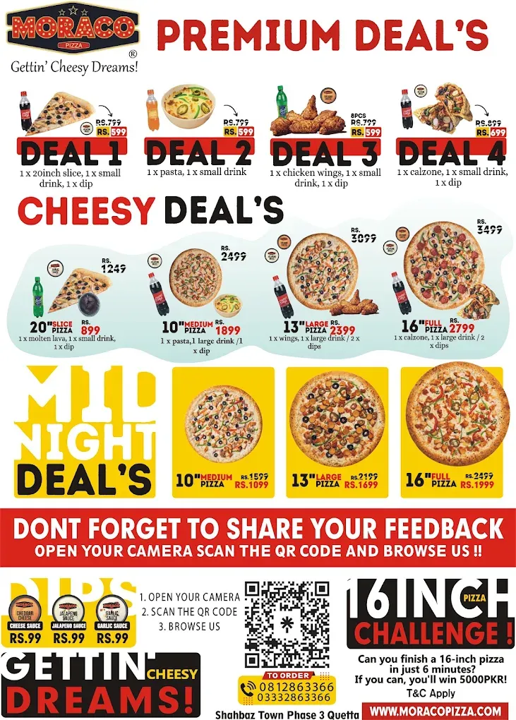 Moraco Pizza menu