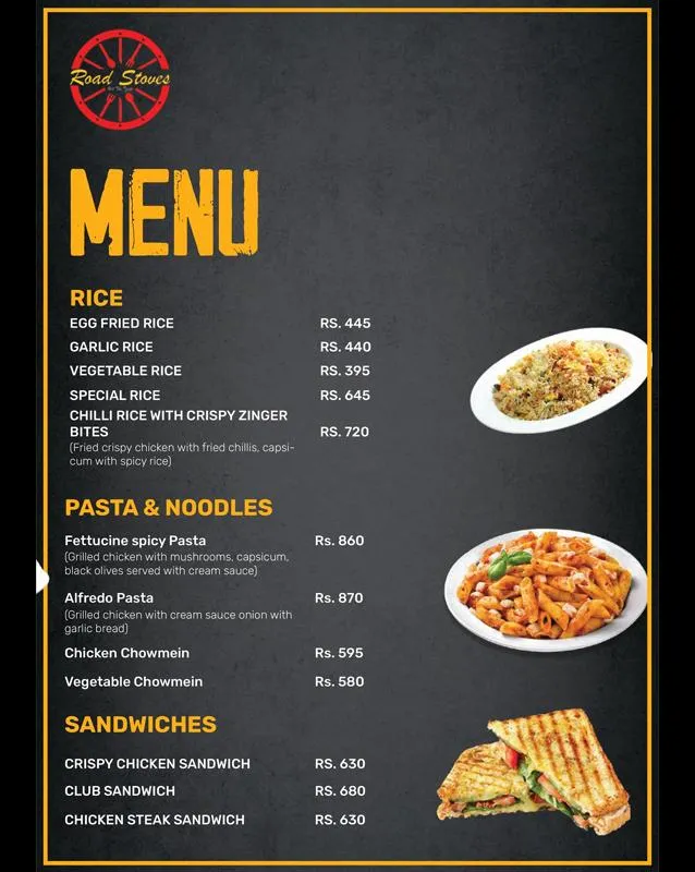 Road Stoves Cafe menu