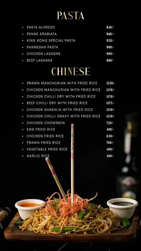 King Kong Pizza & Restaurant menu