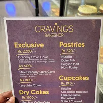 Cravings Bakeshop Multan menu
