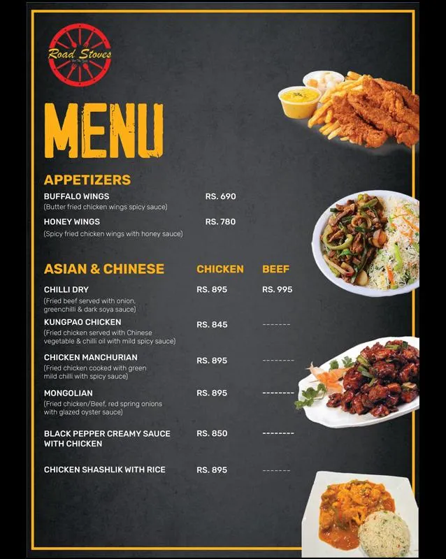 Road Stoves Cafe menu
