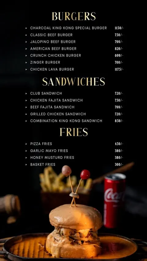 King Kong Pizza & Restaurant menu