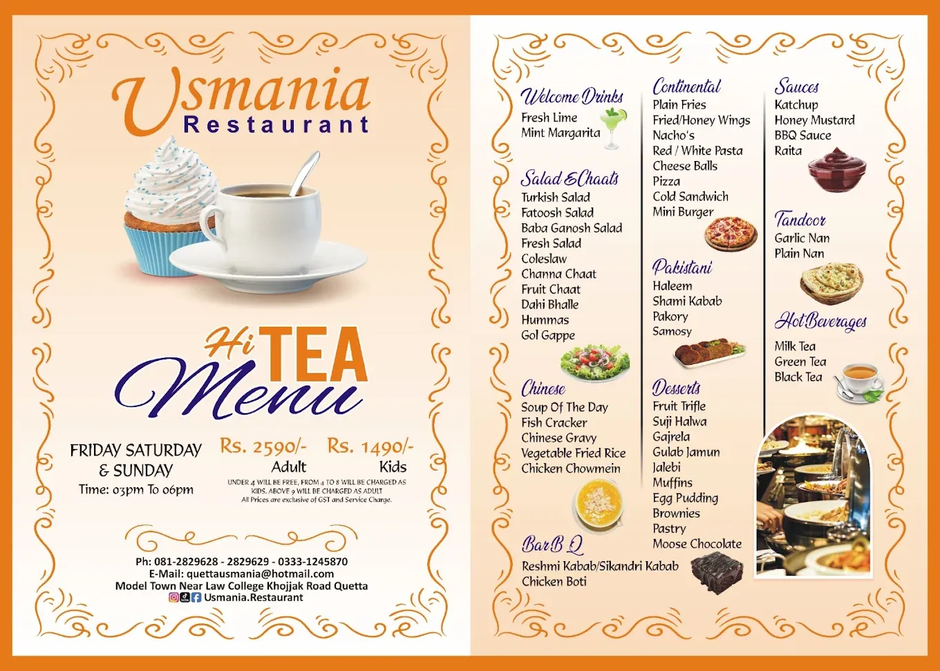 Usmania Restaurant menu