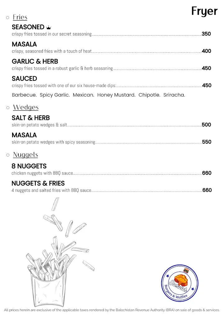 Samwich menu