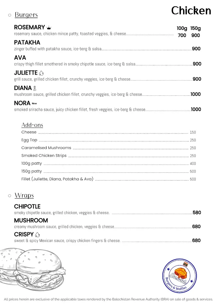 Samwich menu