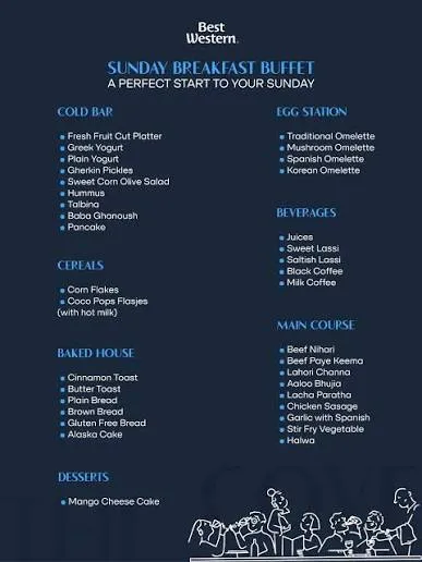 Best Western Hotel Faisalabad menu