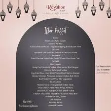 Royalton Hotel Faisalabad . menu