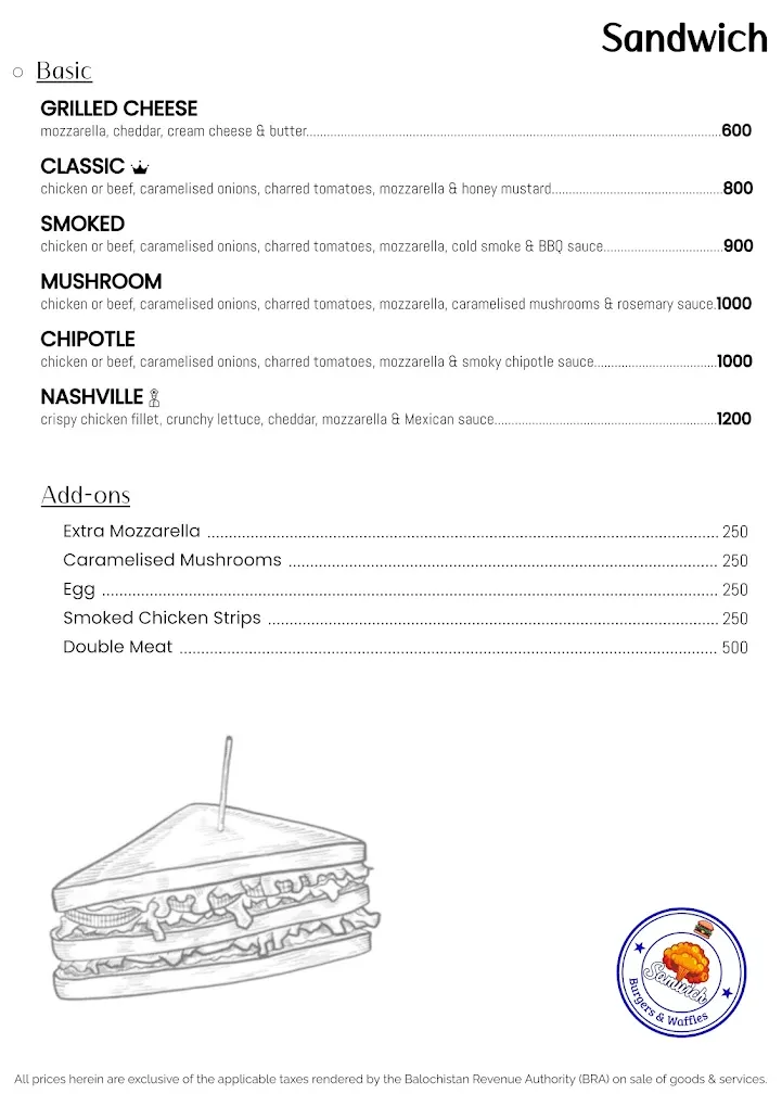 Samwich menu