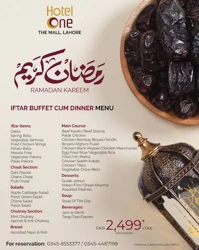 Hotel One Faisalabad menu