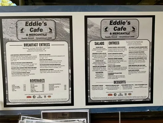 eddy's Café menu