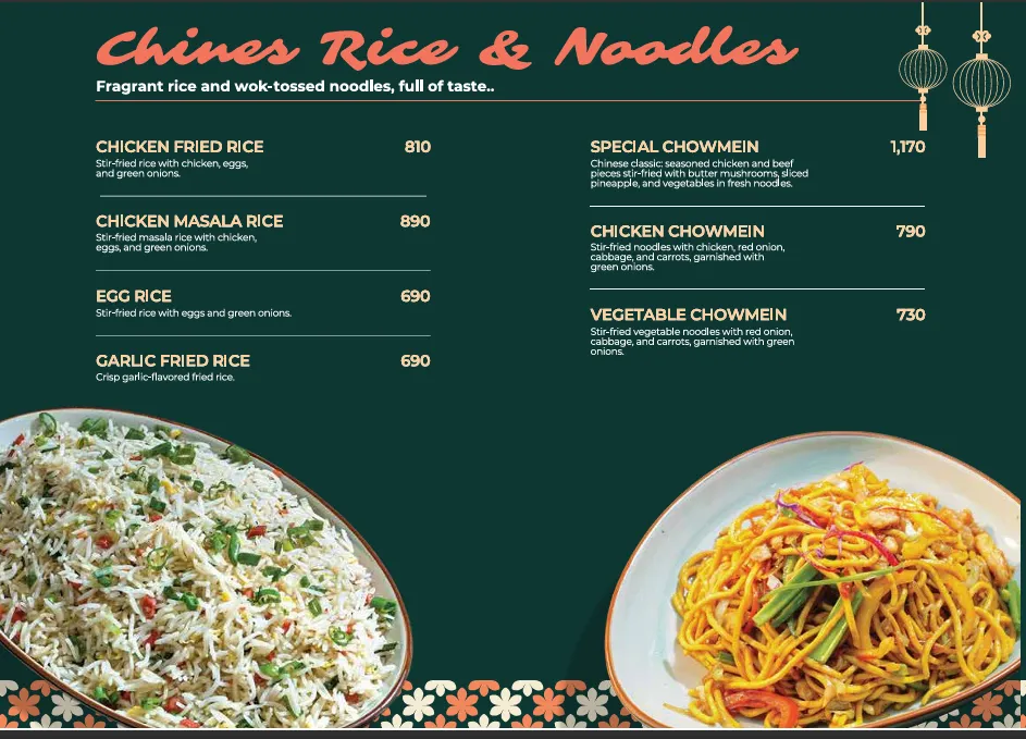 Saffron Foodies menu