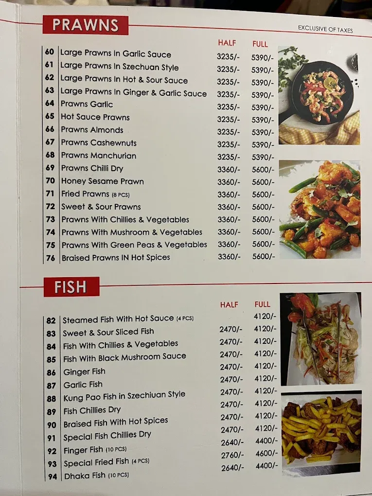 Mei Kong menu