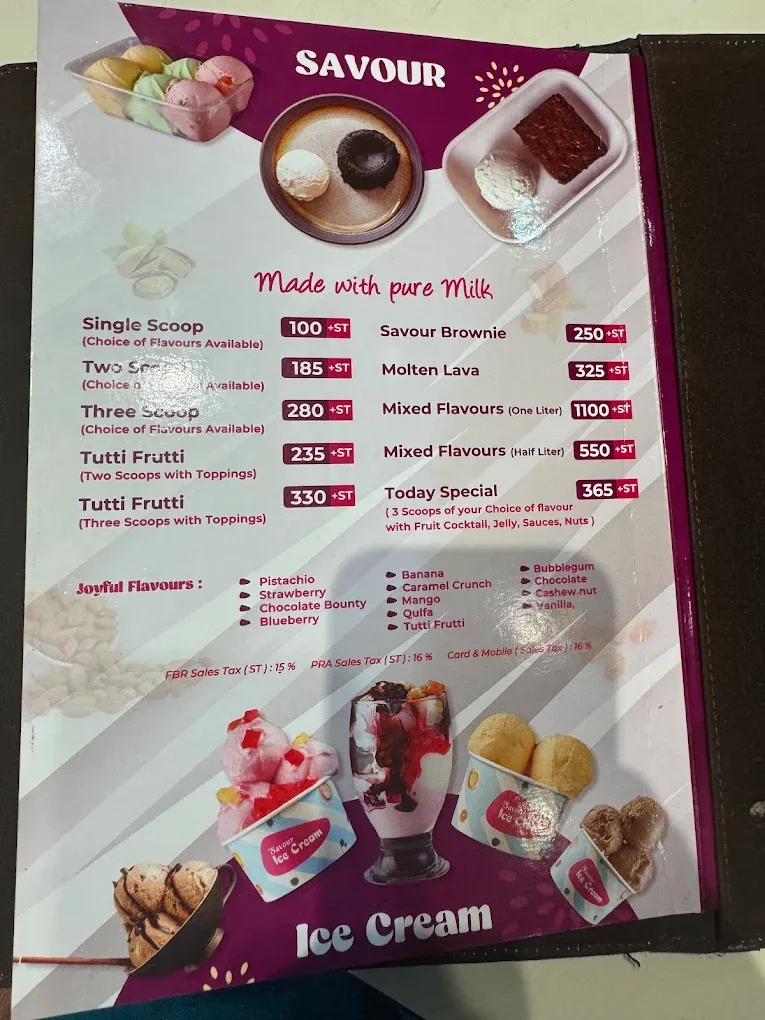 Savour Foods menu