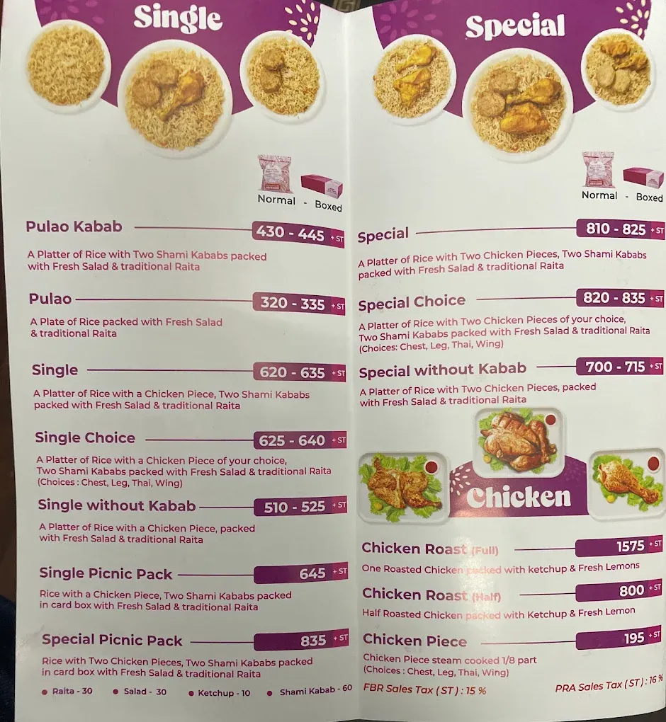 Savour Foods menu
