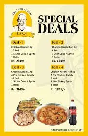 Baba Bar B Q menu