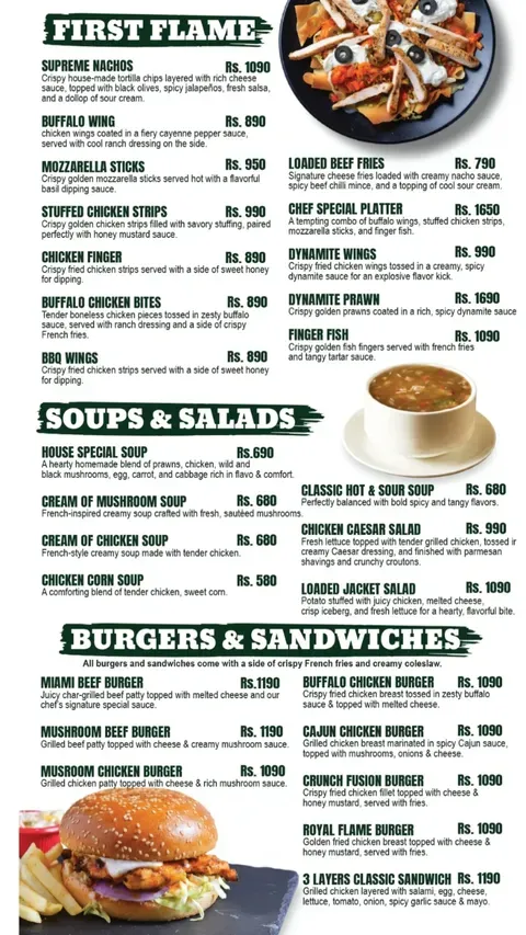 The Grill Steak House menu