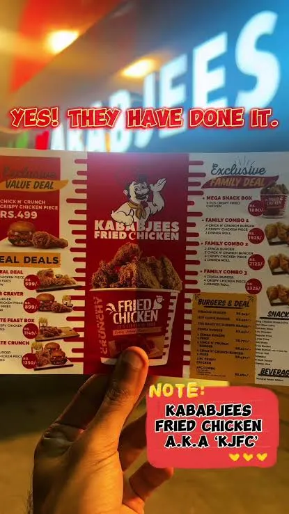Kababjees Fried Chicken menu