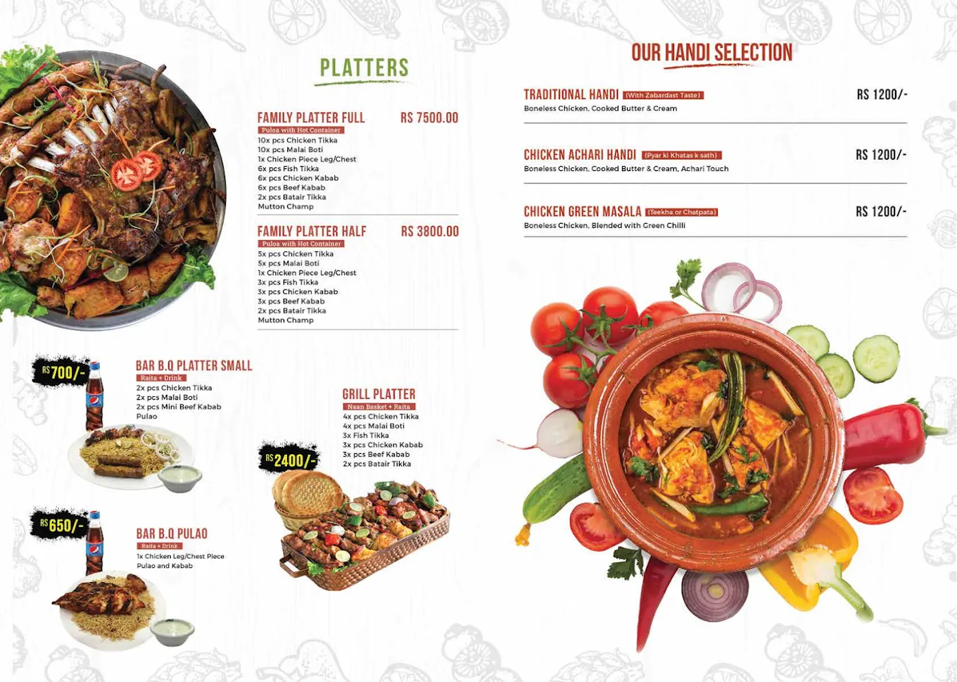 Jazeera Foods جزیرہ فوڈز menu
